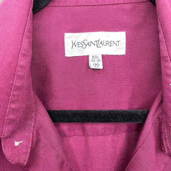 Yves Saint Laurent Other - Vintage YSL Men’s Burgundy Maroon Button Down Size M